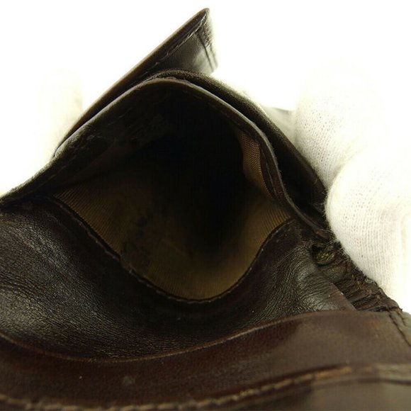 Authentic FENDI Two-folded wallet Zucca beige canvas ~ leather Auth used - Picture 8 of 9